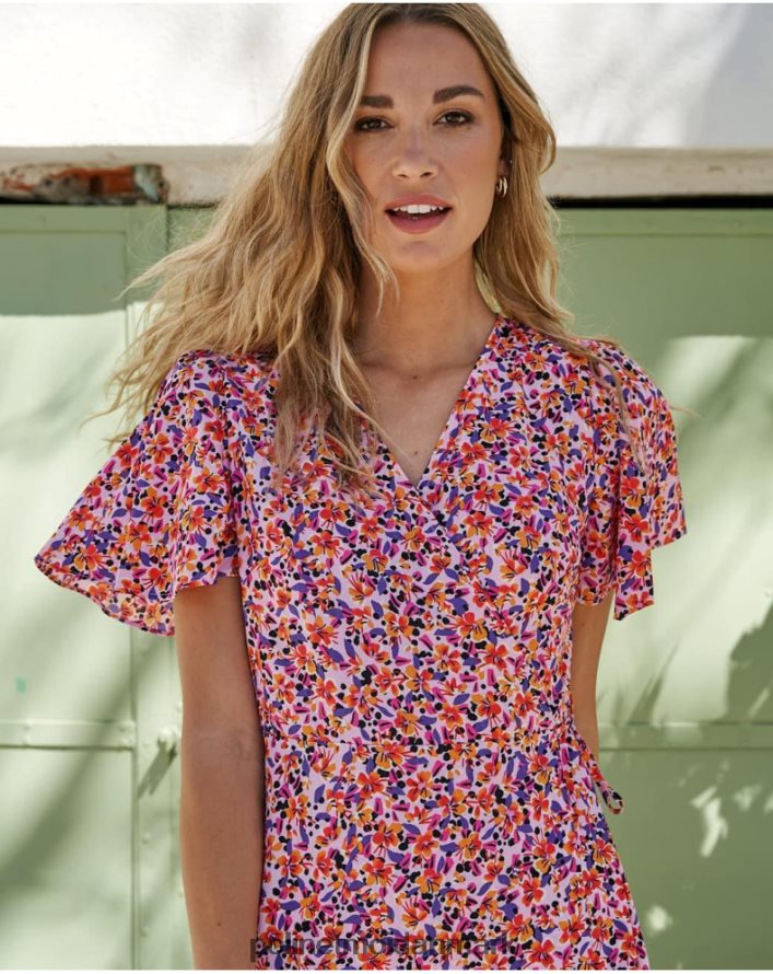 kjole cross-over carma lilla tøj Polin et moi 28TJFF107