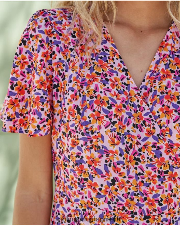 kjole cross-over carma lilla tøj Polin et moi 28TJFF107