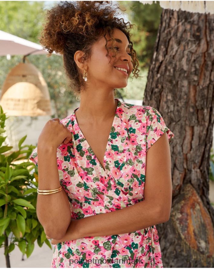 kjole cross-over tana hindbær tøj Polin et moi 28TJFF23