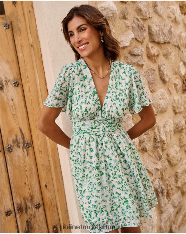 kjole plettet celeste turkis tøj Polin et moi 28TJFF34