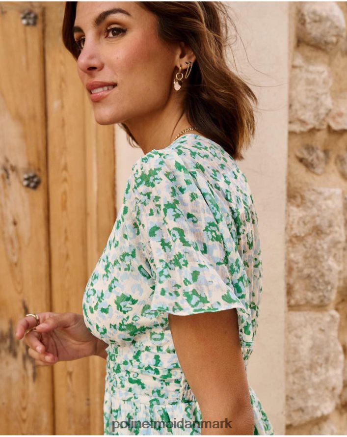 kjole plettet celeste turkis tøj Polin et moi 28TJFF34