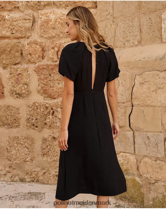 kjole ærmer eiria sort tøj Polin et moi 28TJFF126