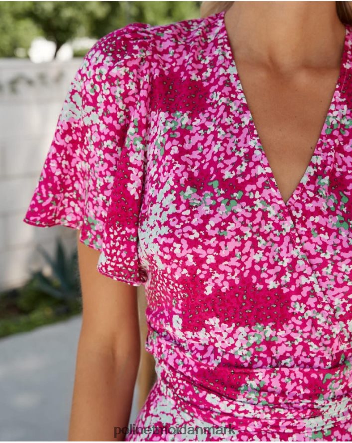 kort liv kjole hindbær tøj Polin et moi 28TJFF24