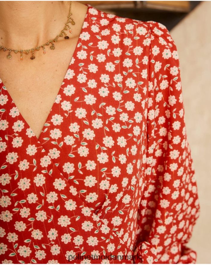 lala cross-over s kjole rød tøj Polin et moi 28TJFF119