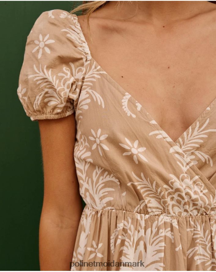 lang sne kjole beige tøj Polin et moi 28TJFF82