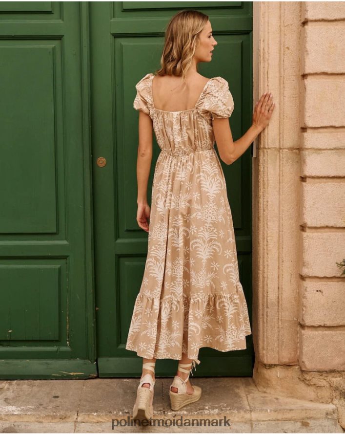 lang sne kjole beige tøj Polin et moi 28TJFF82
