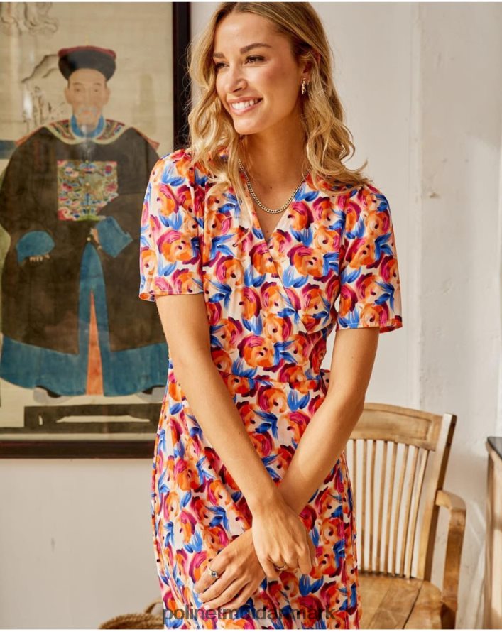 midikjole blomster hannah orange tøj Polin et moi 28TJFF95