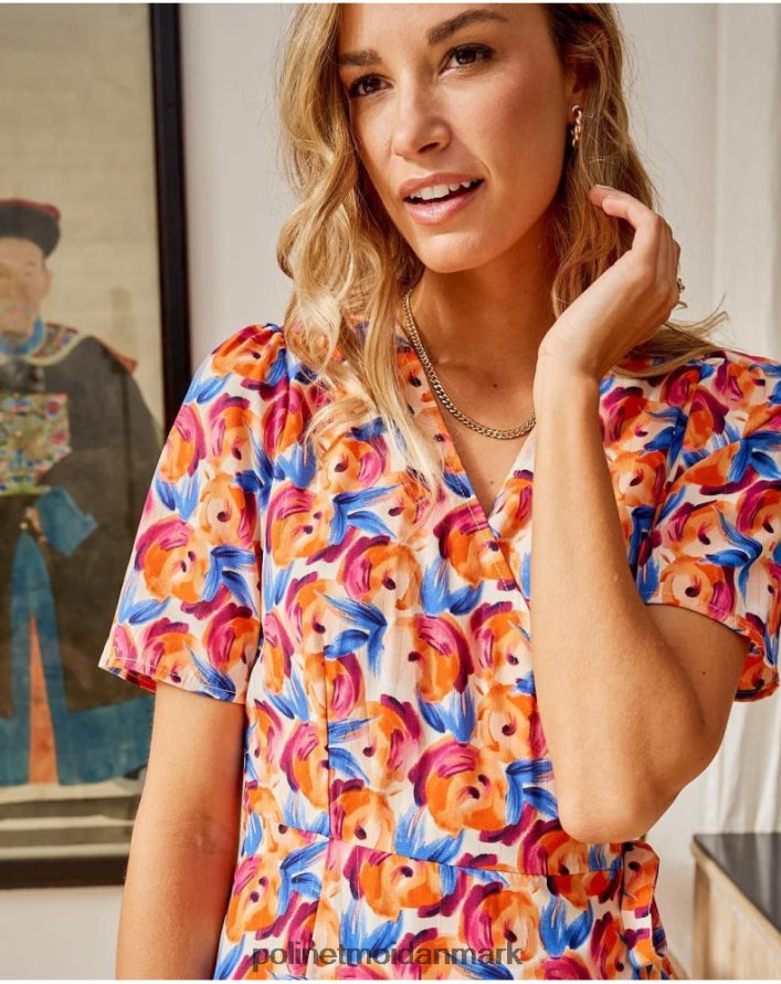 midikjole blomster hannah orange tøj Polin et moi 28TJFF95