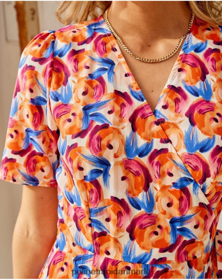 midikjole blomster hannah orange tøj Polin et moi 28TJFF95