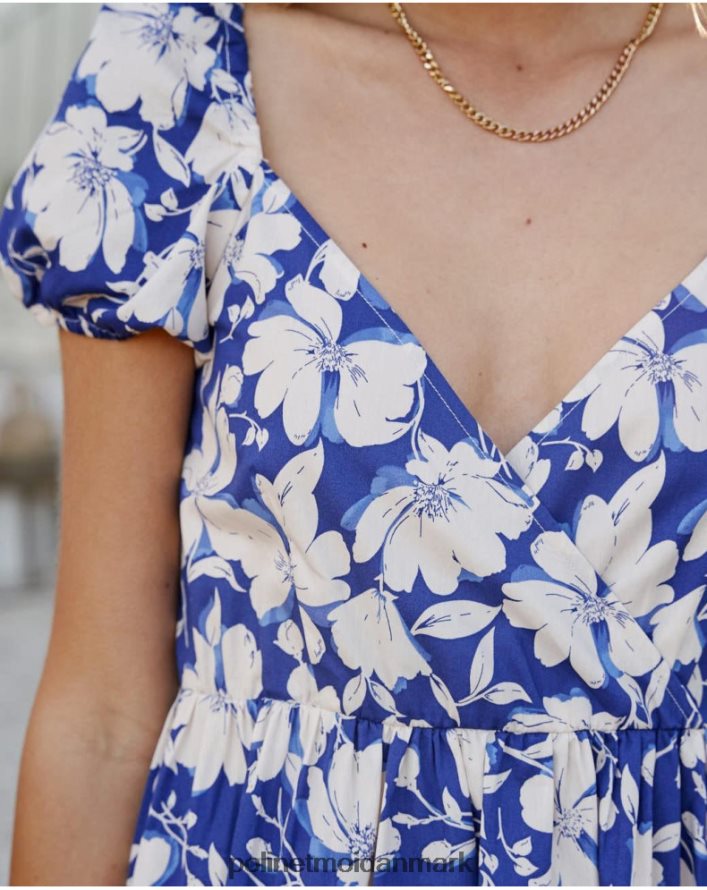 nikka blomster kjole klein blå tøj Polin et moi 28TJFF102