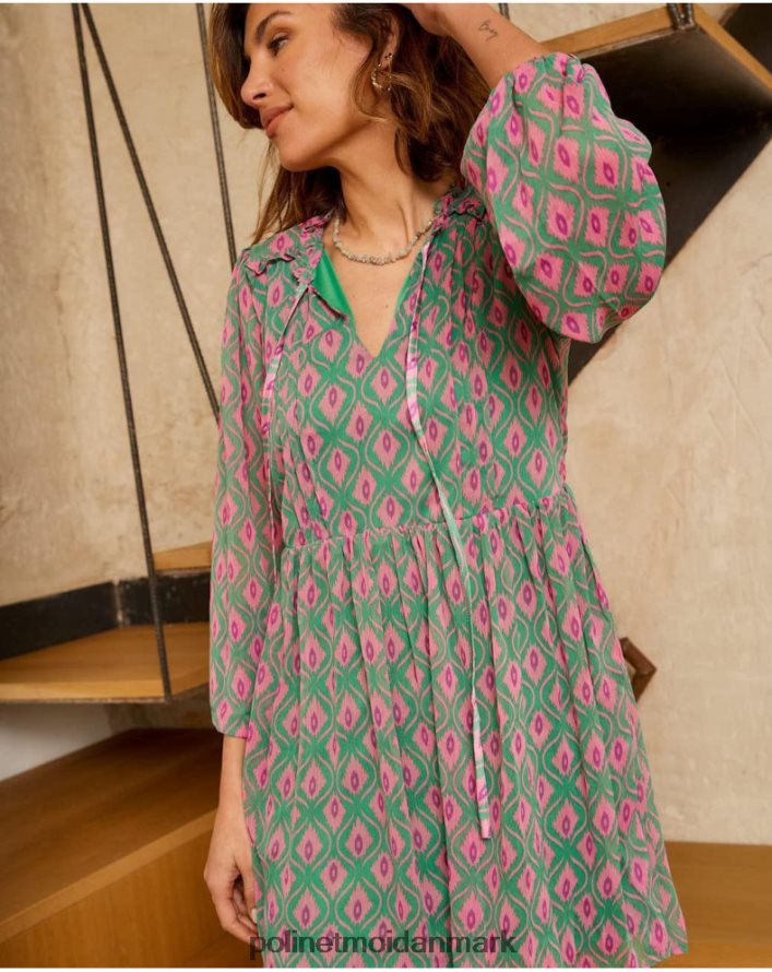 rafaella geometrisk kjole Smaragd grøn tøj Polin et moi 28TJFF135