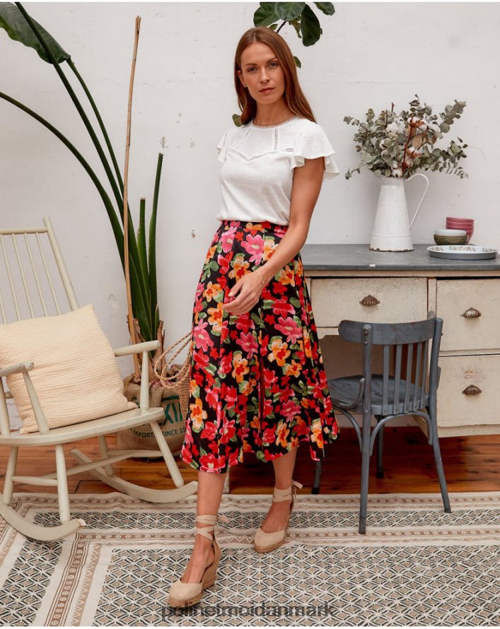 blomstret nederdel alizee sort tøj Polin et moi 28TJFF314