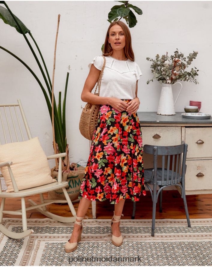 blomstret nederdel alizee sort tøj Polin et moi 28TJFF314