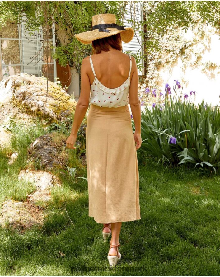 melanie knap nederdel beige tøj Polin et moi 28TJFF317