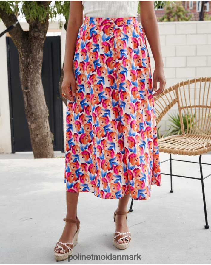 nederdel blomster hannah orange tøj Polin et moi 28TJFF320