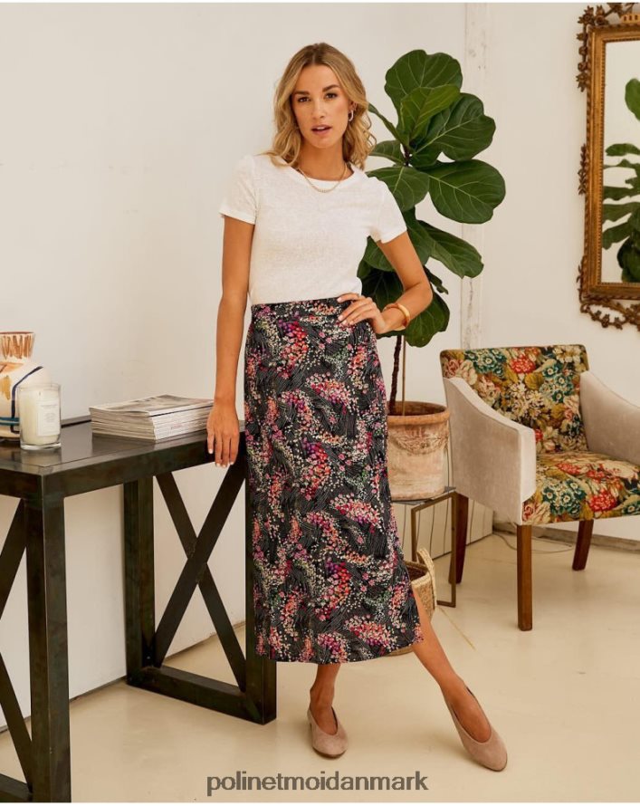 nederdel blomster jara sort tøj Polin et moi 28TJFF309