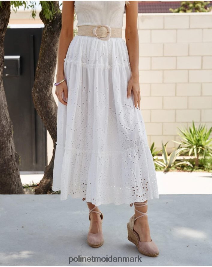 sandra midi nederdel hvid tøj Polin et moi 28TJFF296