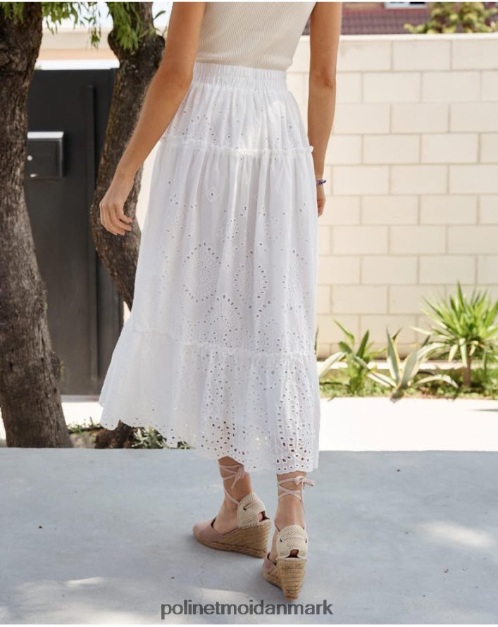 sandra midi nederdel hvid tøj Polin et moi 28TJFF296