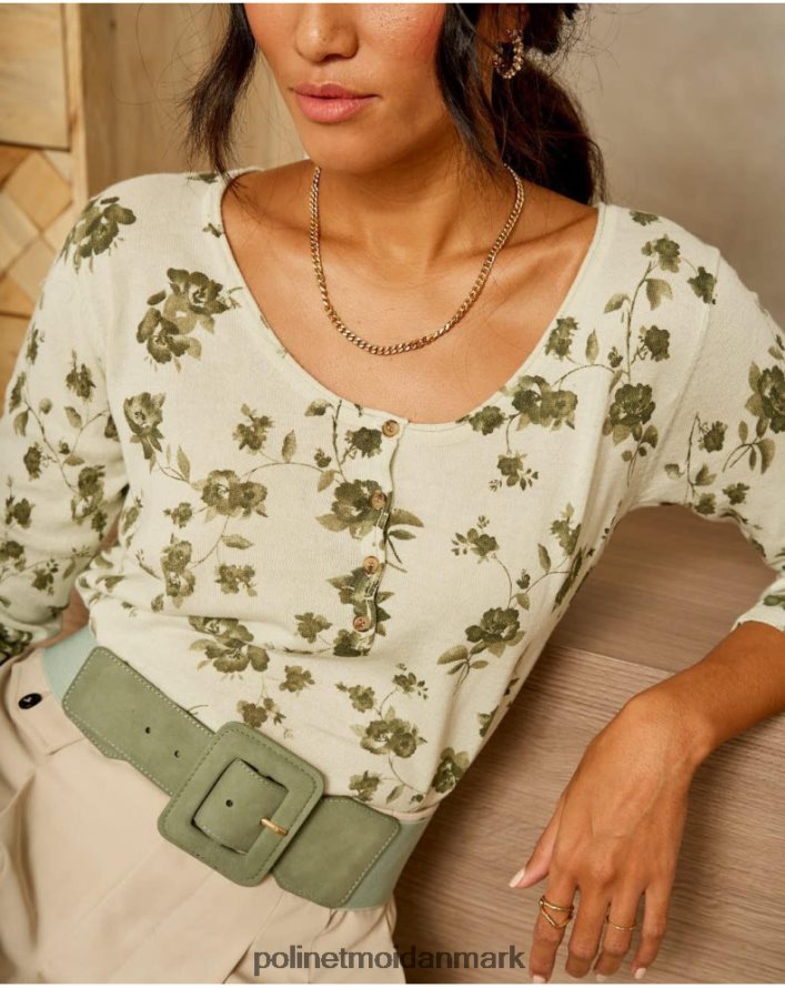 sweater blomster etna kaki tøj Polin et moi 28TJFF349