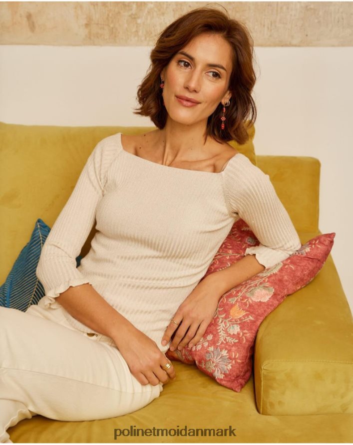 trøje strikket fint beige/creme tøj Polin et moi 28TJFF342