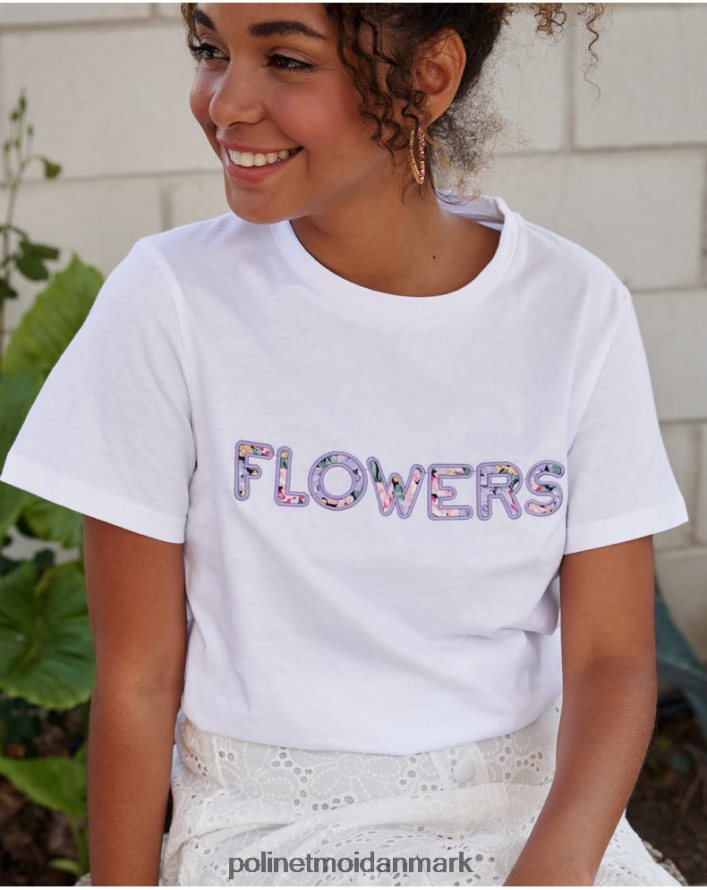 blomster bela t-shirt hvid tøj Polin et moi 28TJFF250