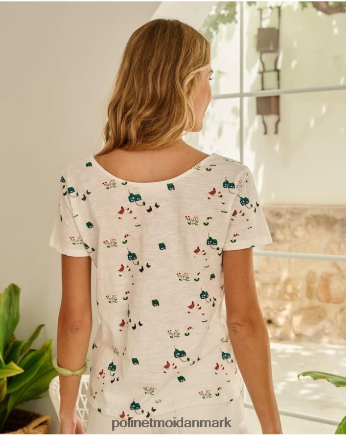 t-shirt knapper hvid tøj Polin et moi 28TJFF267