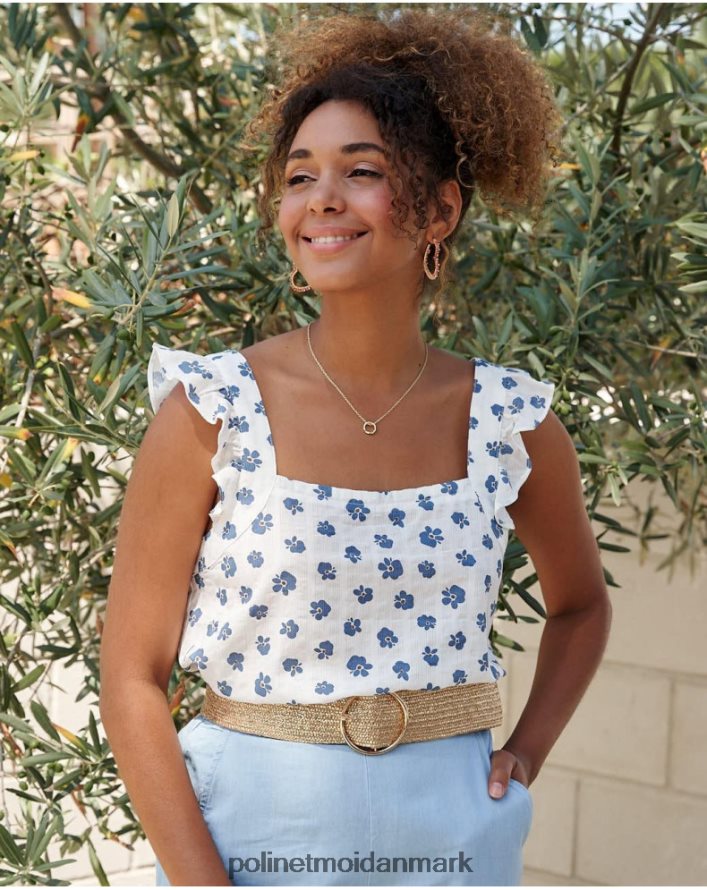 top blomster selene denim tøj Polin et moi 28TJFF244