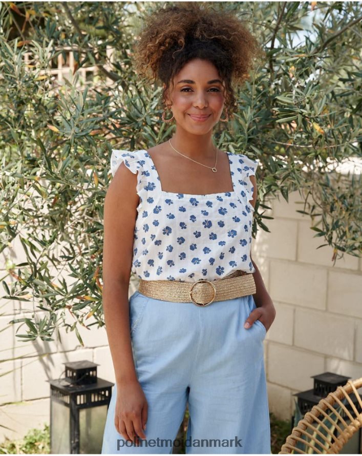 top blomster selene denim tøj Polin et moi 28TJFF244