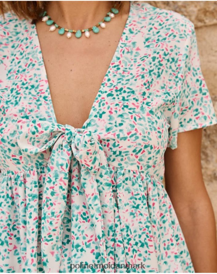 top sløjfe esmeralda turkis tøj Polin et moi 28TJFF241